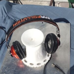 EAR POLLUTION wired headphones NWOT